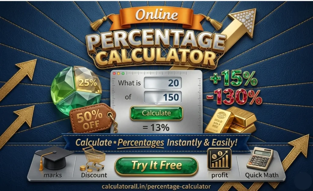 Free Percentage Calculator: calculate Any % in 5 Secs!